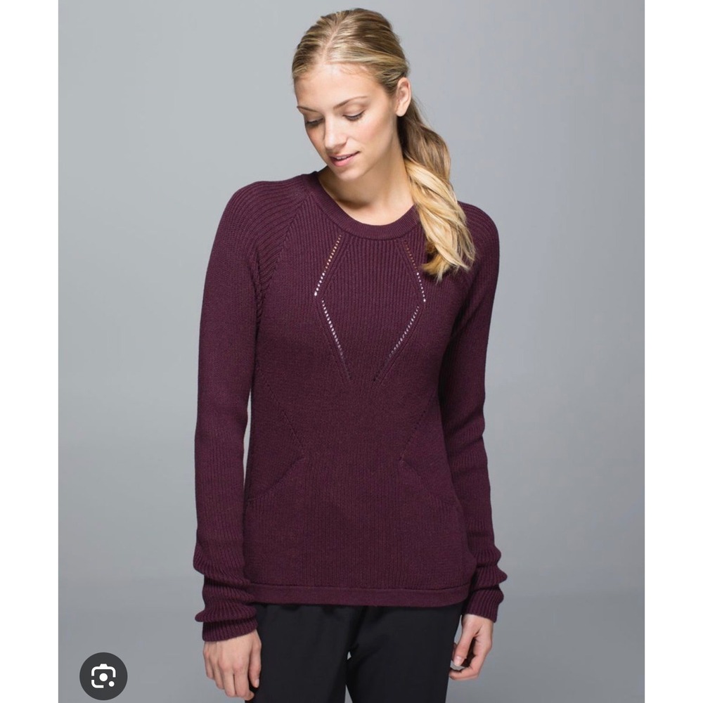 Lululemon "The Sweater The Better" Heathered Bordeaux‎ Drama Knit Pullover